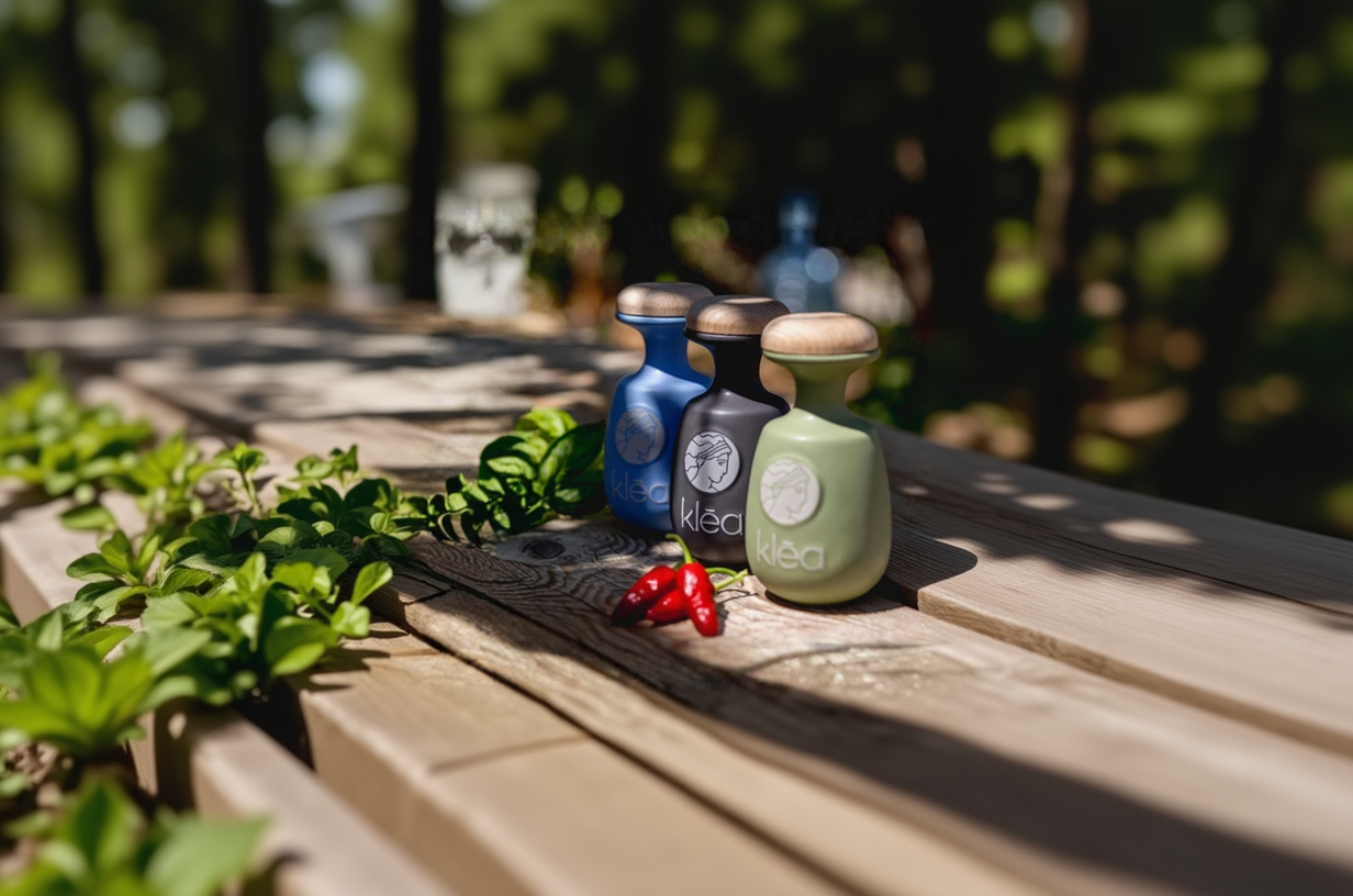 Natives Olivenöl Extra von Klea in drei Sorten und Flaschen