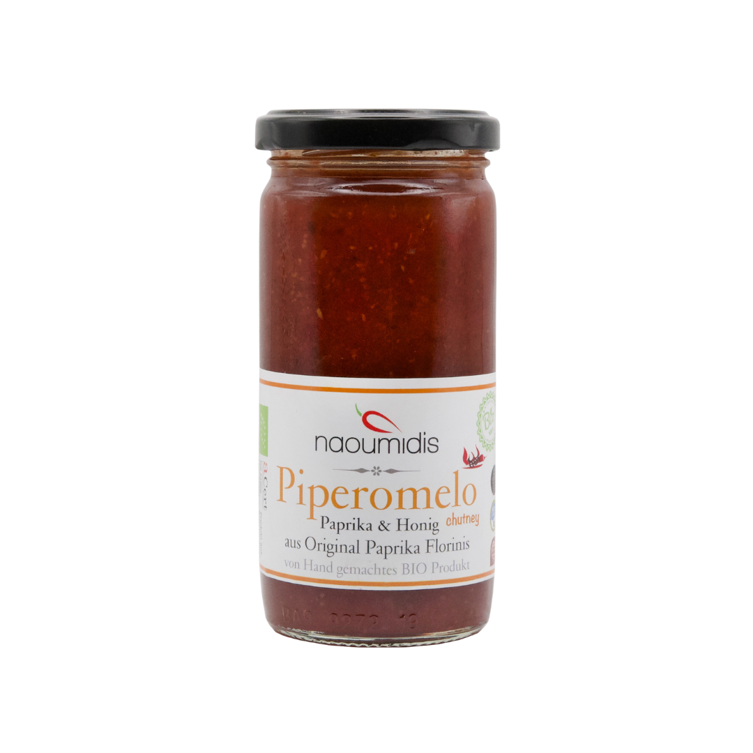 Grill Sauce Piperomelo Paprika Honig Chutney von Naoumidis aus Griechenland