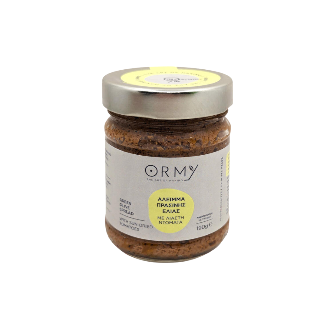 Kloster Ormylia griechische Oliven Tapenade aus grünen Oliven mit getrockneten Tomaten - 190 g