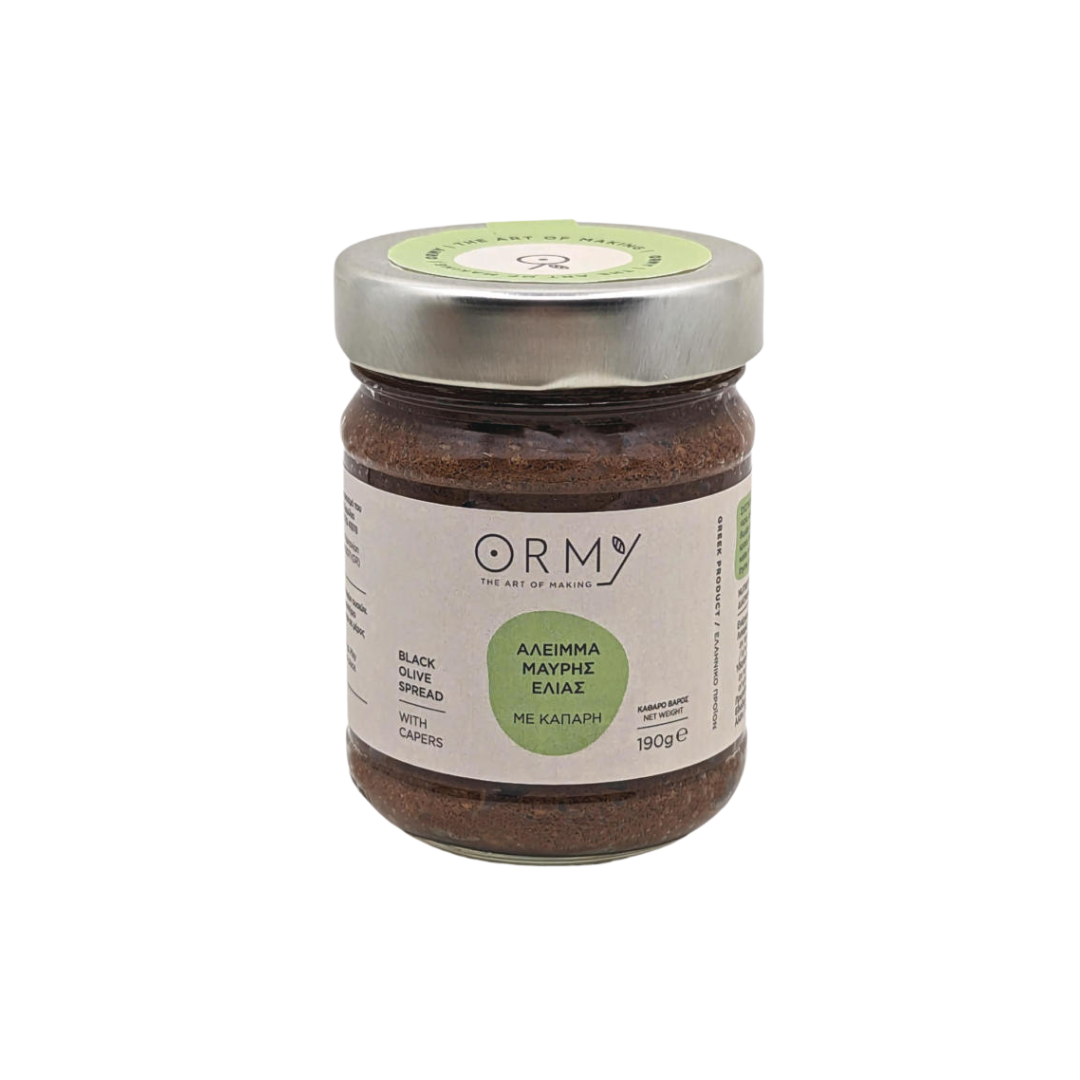 Kloster Ormylia griechische Oliven Tapenade aus schwarzen Oliven mit Kapern - 190 g